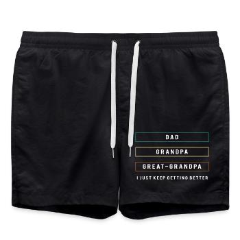 Opa Enkel Enkelkind Opi Großvater - Badeshorts - Schwarz - Vorne - AI Model Male 185 light (185cm)