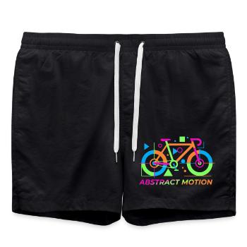 Neon Abstract Bicycle Motion - Swim Trunks - black - Front - AI Model Male 185 light (185cm)