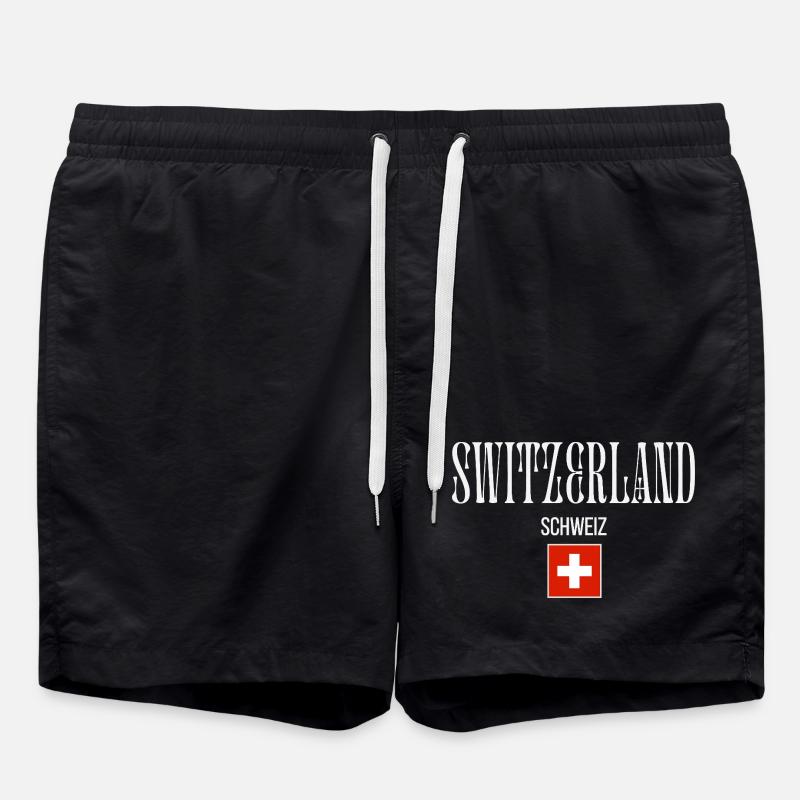 Schweizer Herkunft, ich liebe die Schweiz - Badeshorts - Schwarz