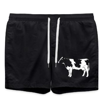 Vecteur de bien-être animal de la ferme de vaches et d’élevage - Short de bain - noir - Devant - AI Model Male 185 light (185cm)