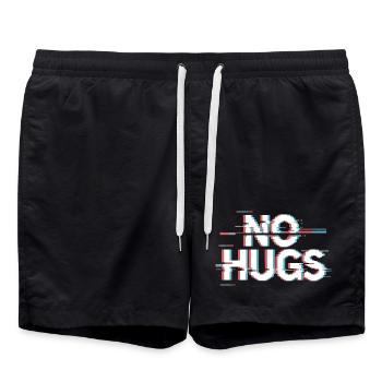 No Hugs Please Keep Your Distance Hug Anti Social - Swim Trunks - black - Front - AI Model Male 185 light (185cm)