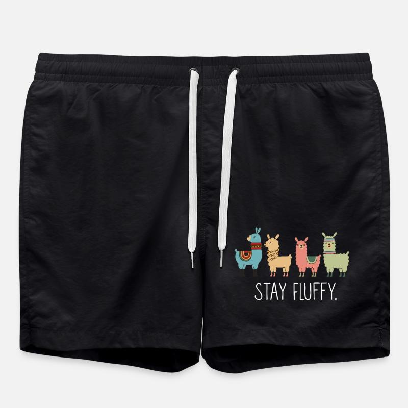 Illustration d’alpaga Stay Fluffy - Short de bain - noir