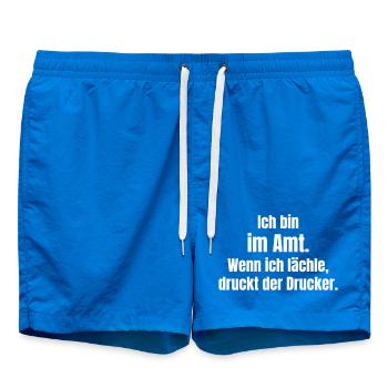 Je suis en fonction – Druckerwitz - Short de bain - cobalt blue - Devant