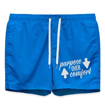 Purpose Over Comfort Motivation Mindset Growth - Swim Trunks - cobalt blue - Front