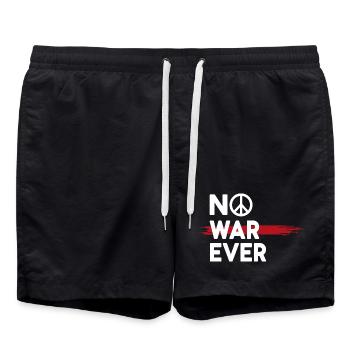 No War Ever Peace Peace Sign - Swim Trunks - black - Front - AI Model Male 185 light (185cm)