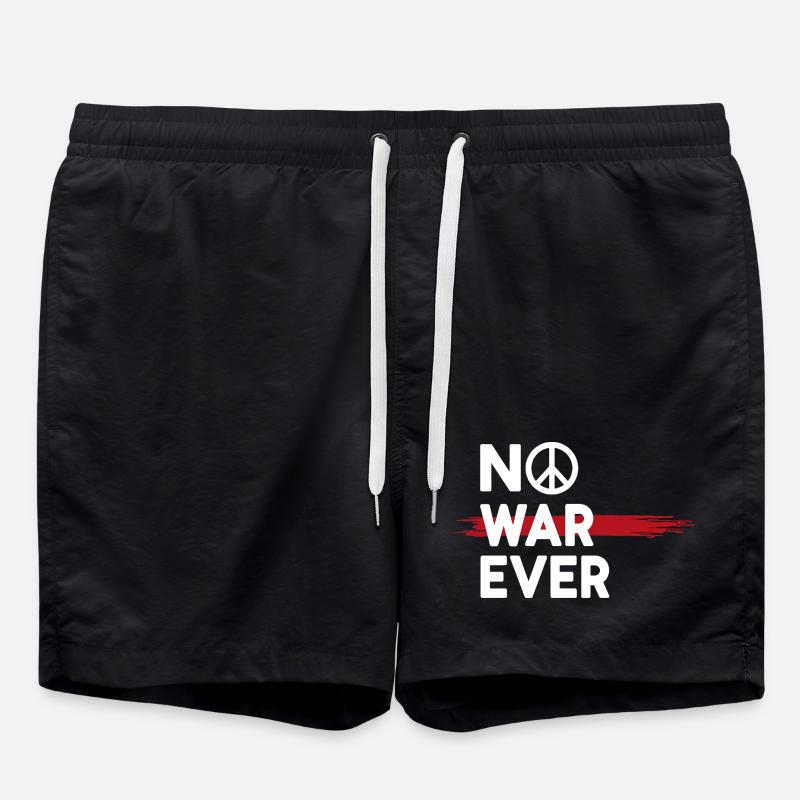 No War Ever Frieden Peace Zeichen - Badeshorts - Schwarz