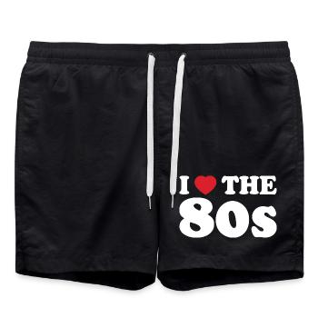 Ich liebe den Retro-Stil der 80er. - Badeshorts - Schwarz - Vorne - AI Model Male 185 light (185cm)