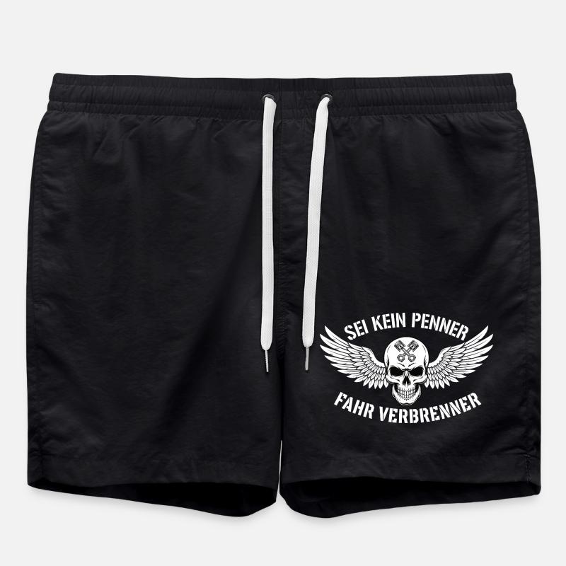 Ride Combustion Engine – Biker Skull Statement - Swim Trunks - black