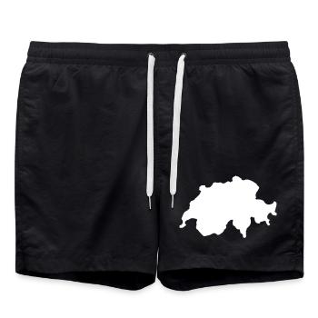 Switzerland Country Swiss - Swim Trunks - black - Front - AI Model Male 185 light (185cm)