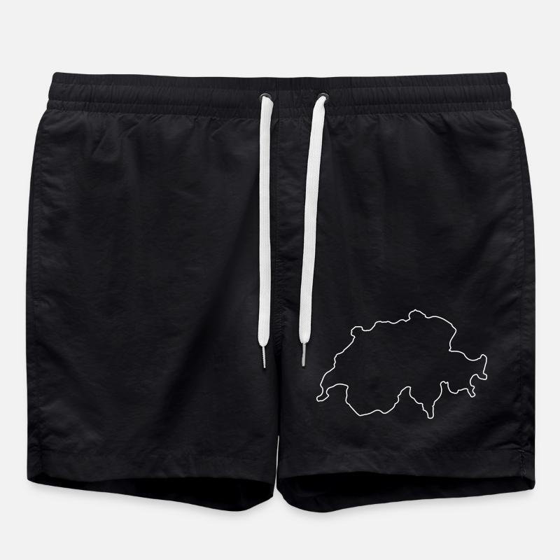 Schweiz Land Kontur - Badeshorts - Schwarz