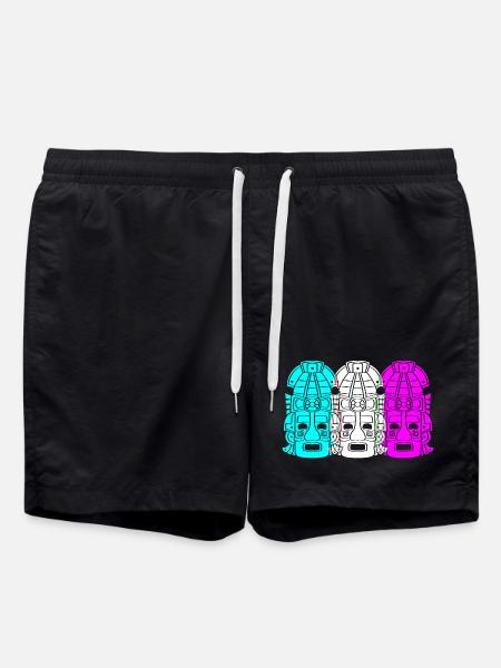 Mayan calendar aztec Inca - Swim Trunks - black