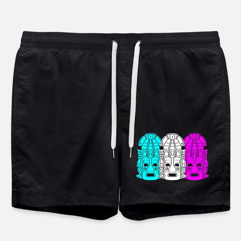Calendrier maya aztèque Inca - Short de bain - noir