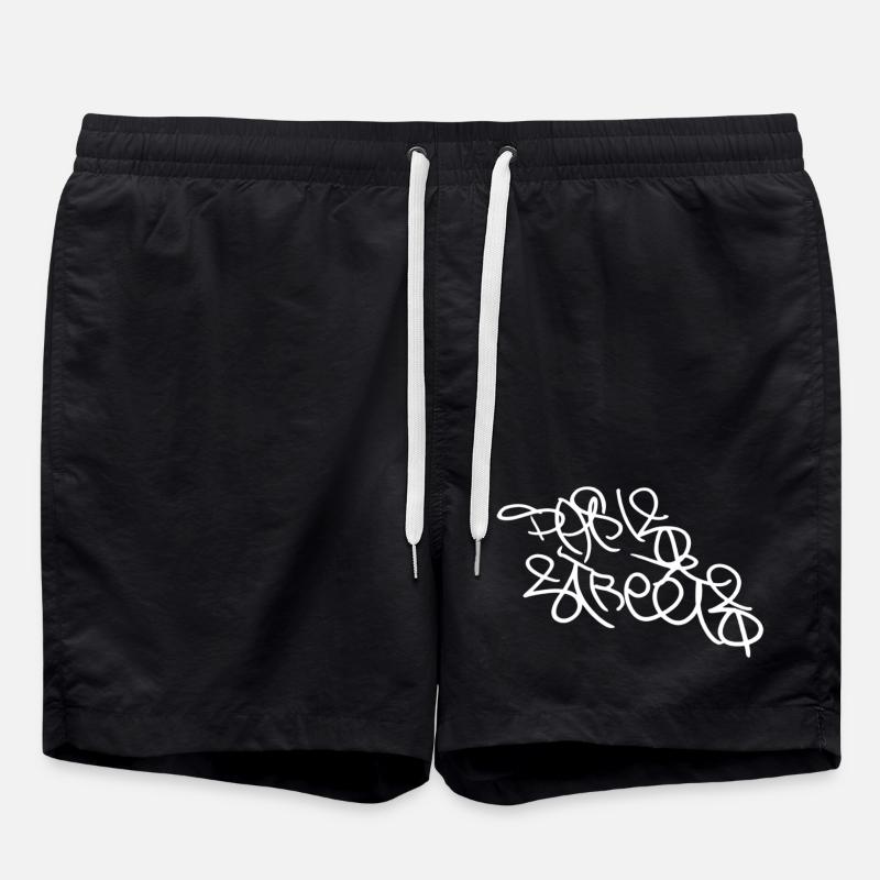 Das coolste Paris Souvenir: Pariser Strassen Tag - Badeshorts - Schwarz