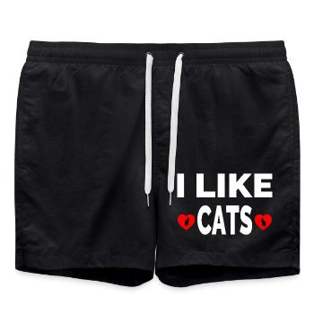 feline - Swim Trunks - black - Front - AI Model Male 185 light (185cm)