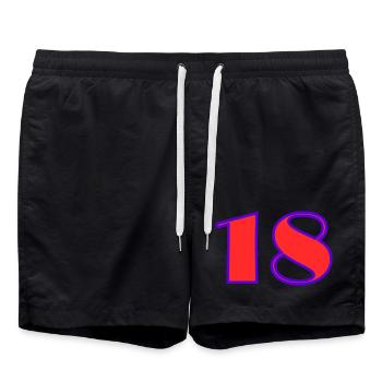 18. 18 ANS. 18e ANNIVERSAIRE. ANNIVERSAIRE 18 ANS. - Short de bain - noir - Devant - AI Model Male 185 light (185cm)