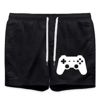 Controller Silhouette Icon - Badeshorts - Schwarz - Vorne - AI Model Male 185 light (185cm)
