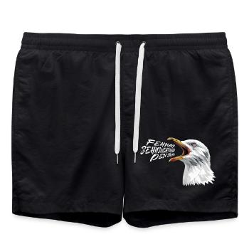 FEHMARN QUI SE LÂCHE DE LA MER Drôle - Short de bain - noir - Devant - AI Model Male 185 light (185cm)