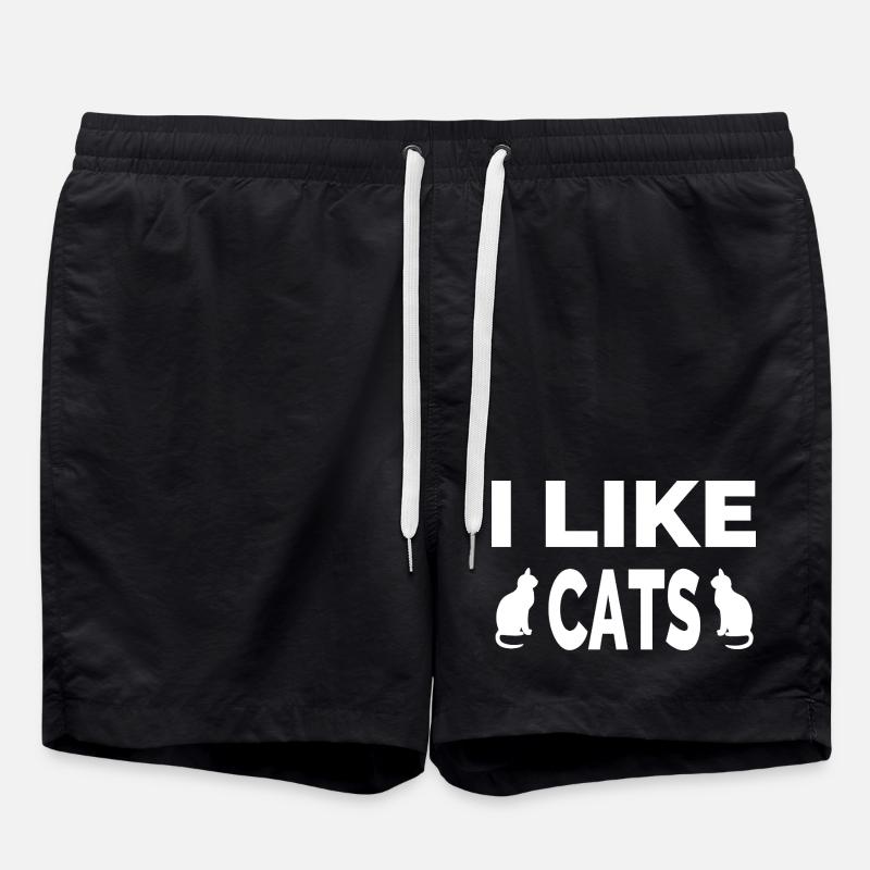 Katzen - Badeshorts - Schwarz