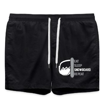 Snowboarden Snowboarder Iss, schlaf Snowboard - Badeshorts - Schwarz - Vorne - AI Model Male 185 light (185cm)