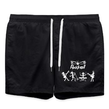 Rock and Roll Band - Swim Trunks - black - Front - AI Model Male 185 light (185cm)