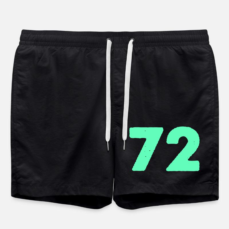 Graphique Mint Nombre Néon 72 - Short de bain - noir