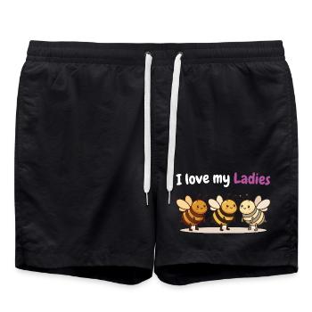 T-shirt humoristique d’apiculteur pour les fans d’abeilles - Short de bain - noir - Devant - AI Model Male 185 light (185cm)