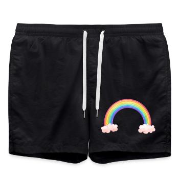 Arc arc-en-ciel avec nuages - Short de bain - noir - Devant - AI Model Male 185 light (185cm)