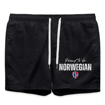 Fier d’être Norvégien, fabriqué en Norvège - Short de bain - noir - Devant - AI Model Male 185 light (185cm)