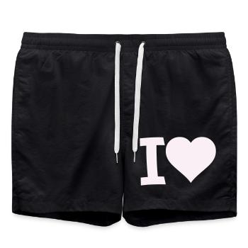 J’adore le motif du cœur - Short de bain - noir - Devant - AI Model Male 185 light (185cm)