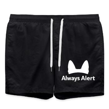 Immer wachsam Deutscher Schäferhund-Liebhaber - Badeshorts - Schwarz - Vorne - AI Model Male 185 light (185cm)