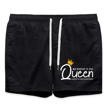 Ma mère est la reine Citation sarcastique drôle - Short de bain - noir - Devant - AI Model Male 185 light (185cm)