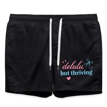 Logo d’écriture florissante de Delhu - Short de bain - noir - Devant - AI Model Male 185 light (185cm)