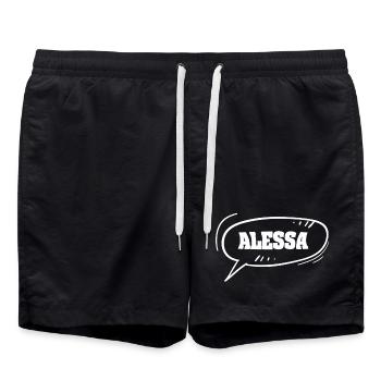 Comic Alessa - Short de bain - noir - Devant - AI Model Male 185 light (185cm)