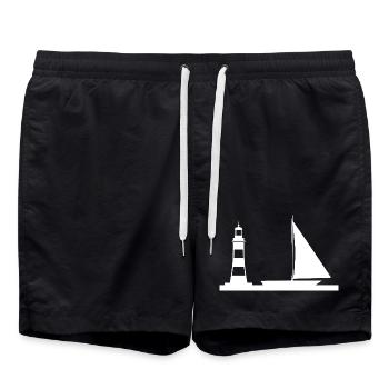 Segeln - Badeshorts - Schwarz - Vorne - AI Model Male 185 light (185cm)