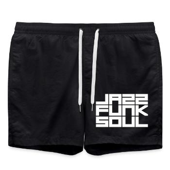 Monochromes Rastergeometrisches Muster - Badeshorts - Schwarz - Vorne - AI Model Male 185 light (185cm)