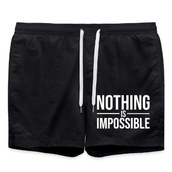 Nothing Is Impossible Bold Typography - Swim Trunks - black - Front - AI Model Male 185 light (185cm)