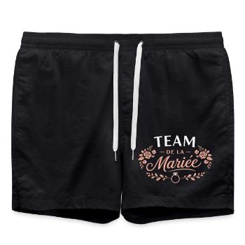 Team de la Mariée - Short de bain - noir - Devant - AI Model Male 185 light (185cm)