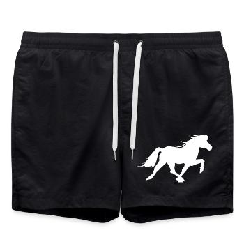 Cheval islandais sportif dans le pass de course - Short de bain - noir - Devant - AI Model Male 185 light (185cm)