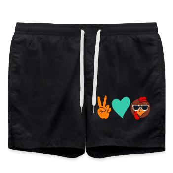 Poulets Coq Dinde - Short de bain - noir - Devant - AI Model Male 185 light (185cm)