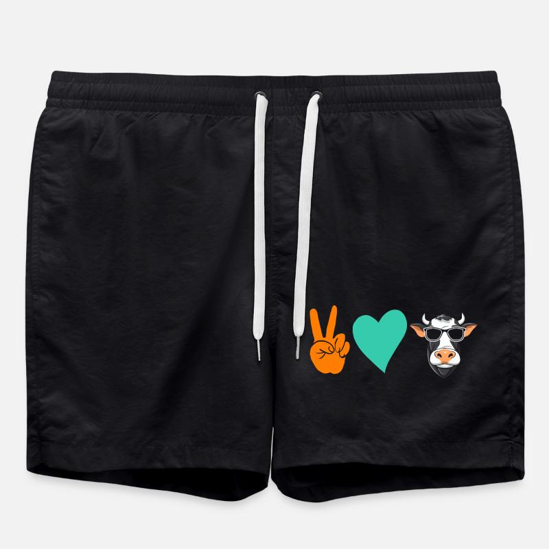 Cow Highland Cattle Cows - Swim Trunks - black
