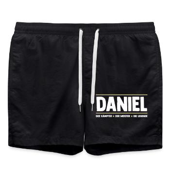 Daniel - Badeshorts - Schwarz - Vorne - AI Model Male 185 light (185cm)