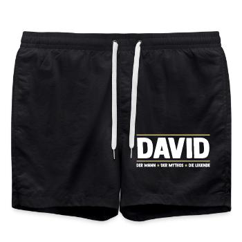 David - Badeshorts - Schwarz - Vorne - AI Model Male 185 light (185cm)