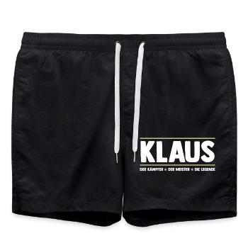 Klaus - Short de bain - noir - Devant - AI Model Male 185 light (185cm)