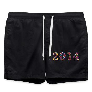 Fleurs 2014 - Short de bain - noir - Devant - AI Model Male 185 light (185cm)