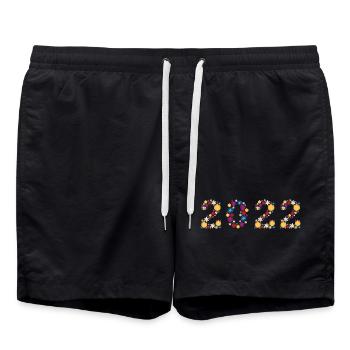 Flowers 2022 - Swim Trunks - black - Front - AI Model Male 185 light (185cm)