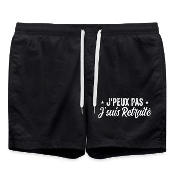 Humour I can't I'm retired - Swim Trunks - black - Front - AI Model Male 185 light (185cm)