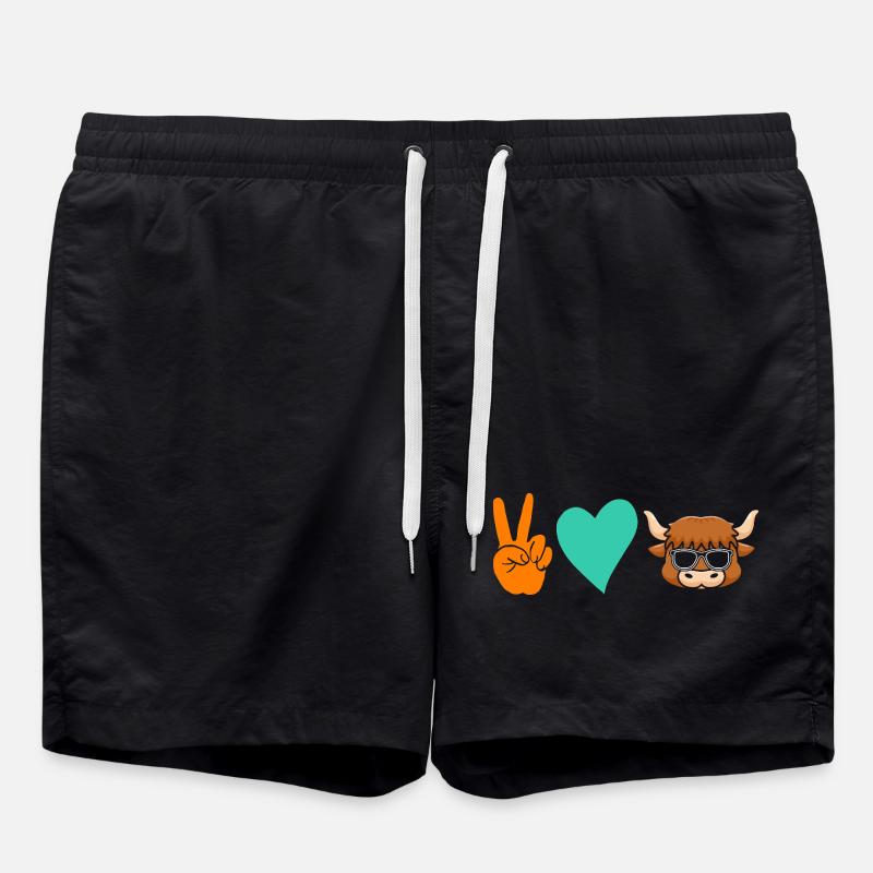 Büffel Rind Ochsen - Badeshorts - Schwarz