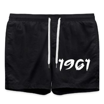 1961 Cadeau 64e Anniversaire 1961 Retro 1961 - Short de bain - noir - Devant - AI Model Male 185 light (185cm)
