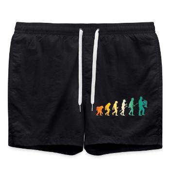 Hornist Evolution Waldhorn - Badeshorts - Schwarz - Vorne - AI Model Male 185 light (185cm)