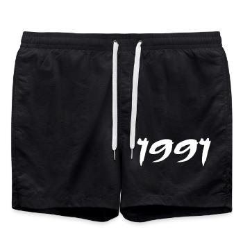 1991 Cadeau 34e Anniversaire 1991 Retro 1991 - Short de bain - noir - Devant - AI Model Male 185 light (185cm)